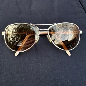 Francis Drake Aviator Sunglasses - Gold Frame with Brown Lenses